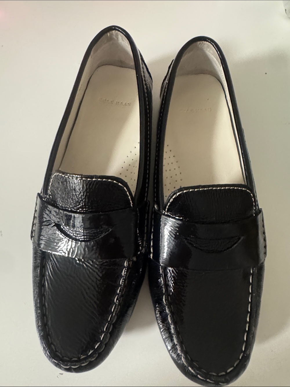 Cole Haan Black Patent Leather Moccasin Loafers